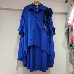 Solid Bat Sleeve Front Short Blouse