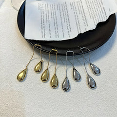 Long Metal Pendant Stud Earrings