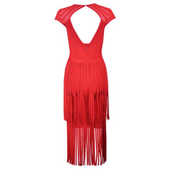 Pre Order: Backless Fringe Bandage Dress
