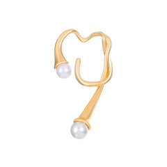 Irregular Pearl Ear Bone Clip Earrings