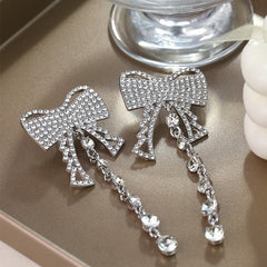 Pre Order: Bow Tassel Diamond Earrings