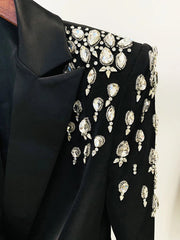 Pre Order: Beaded Rhinestones Double-Breasted Blazer
