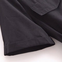 Pocket Lace Up Embroidery Midi Shirt dress