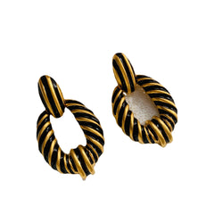 Pre Order: Black Droplet Vintage Clip Earrings