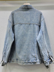 Tassel Diamond Inlaid Short Denim Jacket