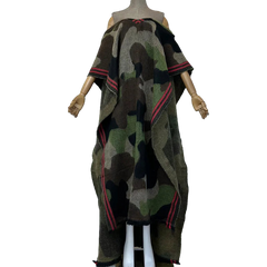 Stylish Army Green Camouflage Long Kaftan - WINI