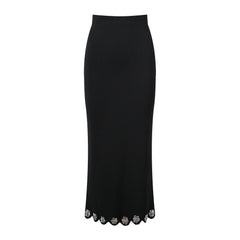 Pre Order: Black Sequin Flower Sleeveless Knitted Tank Top + Skirt