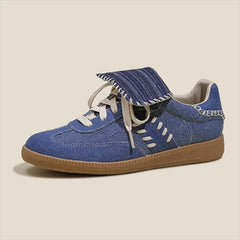 Retro Lace Up Flat Bottom Sneakers