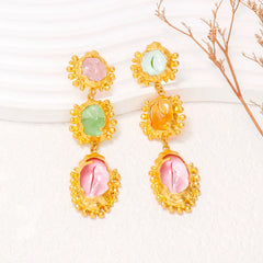 Pre Order: Bohemian Geometric Resin Dangle Earrings