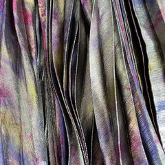 Metallic Light Colorful High Waist Elastic Waist Pleated Skirt