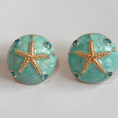 Retro Palace Four Seasons Round Enamel Earrings