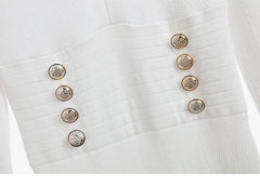 Hollow Knitted Hip Wrapped Midi Dress