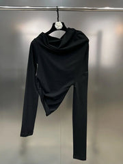 Irregular Sloping Shoulder Top + Hip Hugging Skirt