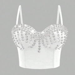 Solid Crop Rivet Corset