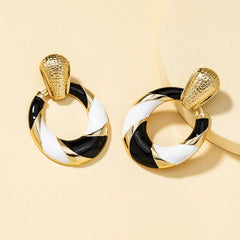 Color Block Geometric Earrings