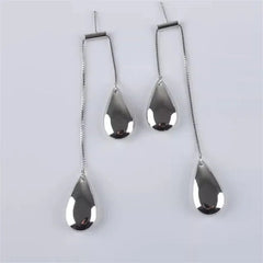 Long Metal Pendant Stud Earrings
