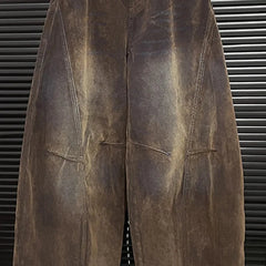 Washed Loose Straight Leg Denim Pants