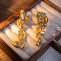 Retro Gold-Plated Anatomy Bijoux Drop Earring