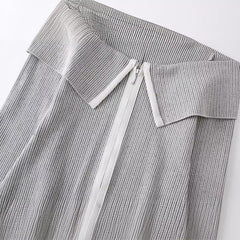 Striped Knitted Off Shoulder Top + Skirt