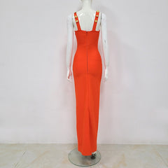 Orange Maxi Bandage Dress