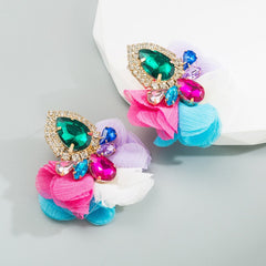 Retro Lace Diamond Studded Earrings