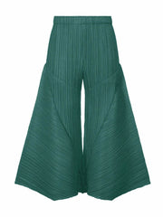 Pleated Wide Leg Elastic Waist Solid Trouser Pants