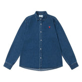 Heart Smooth Denim Button Up Jacket