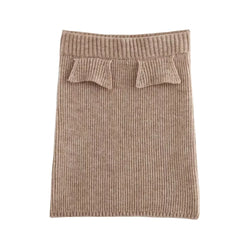 Round Neck Knitted Vest + Hip Hugging Knitted Skirt