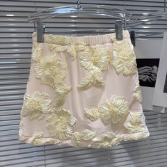 Floral Lace Crop Top and Skirt Set