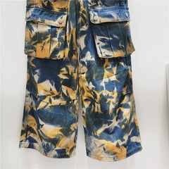 Multi Pocket Camouflage Straight Leg Mop Jeans