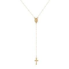Cross Pendant Chain Rosary Necklace