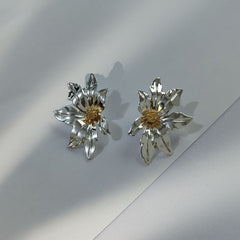 Metal Flower Stud Earrings