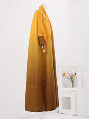 Gradient Batwing Sleeve Pleated Trench Coat