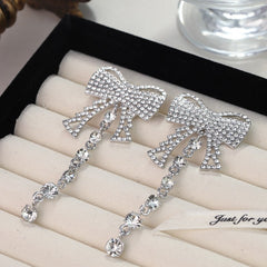 Pre Order: Bow Tassel Diamond Earrings