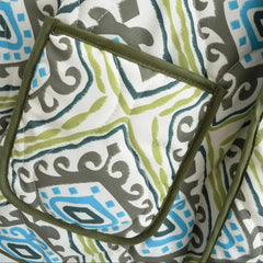 Green Paisley Flower Print Lapel Quilted Jacket