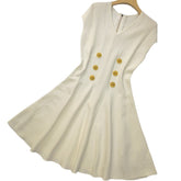 Raglan Sleeve V-neck Buckle Knitted Dress