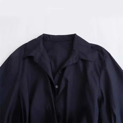 Kimono-Like Collar Back Bow Shirt