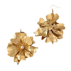 Retro Flower Petal Hook Earrings