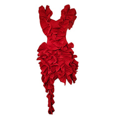 Ruffled Asymmetrical Mini Party Dress