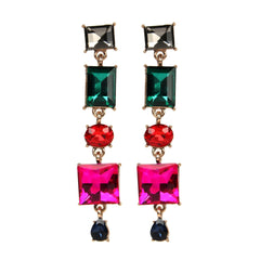 Geometric Irregular Crystal Earrings