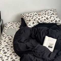 ins Nordic style floral bed sheet four-piece set quilt cover universal for four seasons single dormitory three-piece bedding