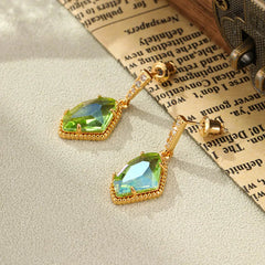 Irregular Crystal Glass Dangle Drop Earrings