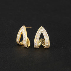 Retro Rhinestone Stud Earrings