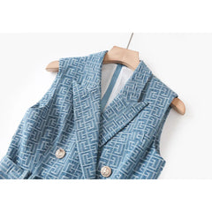 Pre Order: Blue Sleeveless Vest Dress