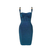 Gold Buckle Suspender Bandage Dress