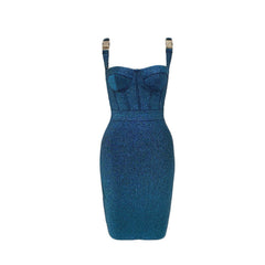 Gold Buckle Suspender Bandage Dress