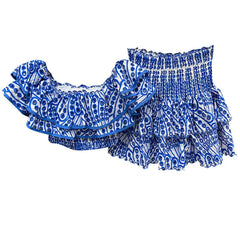 Ruffle Embroidered Hollow Top + Skirt Sets