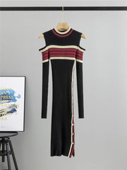 Slim Waist Tight Fitting Off Shoulder Dress