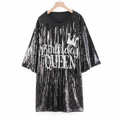 Pre Order: Birthday Queen Sequins Loose T-Shirt