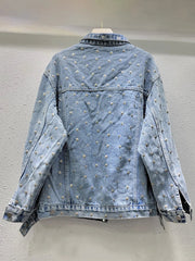 Metal Nail Bead Denim Jacket